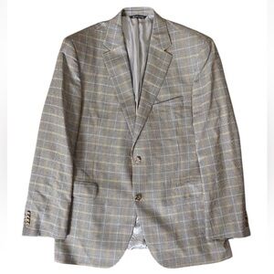 Jack Victor Mens Check Blazer 44R Valutowood Double Vents